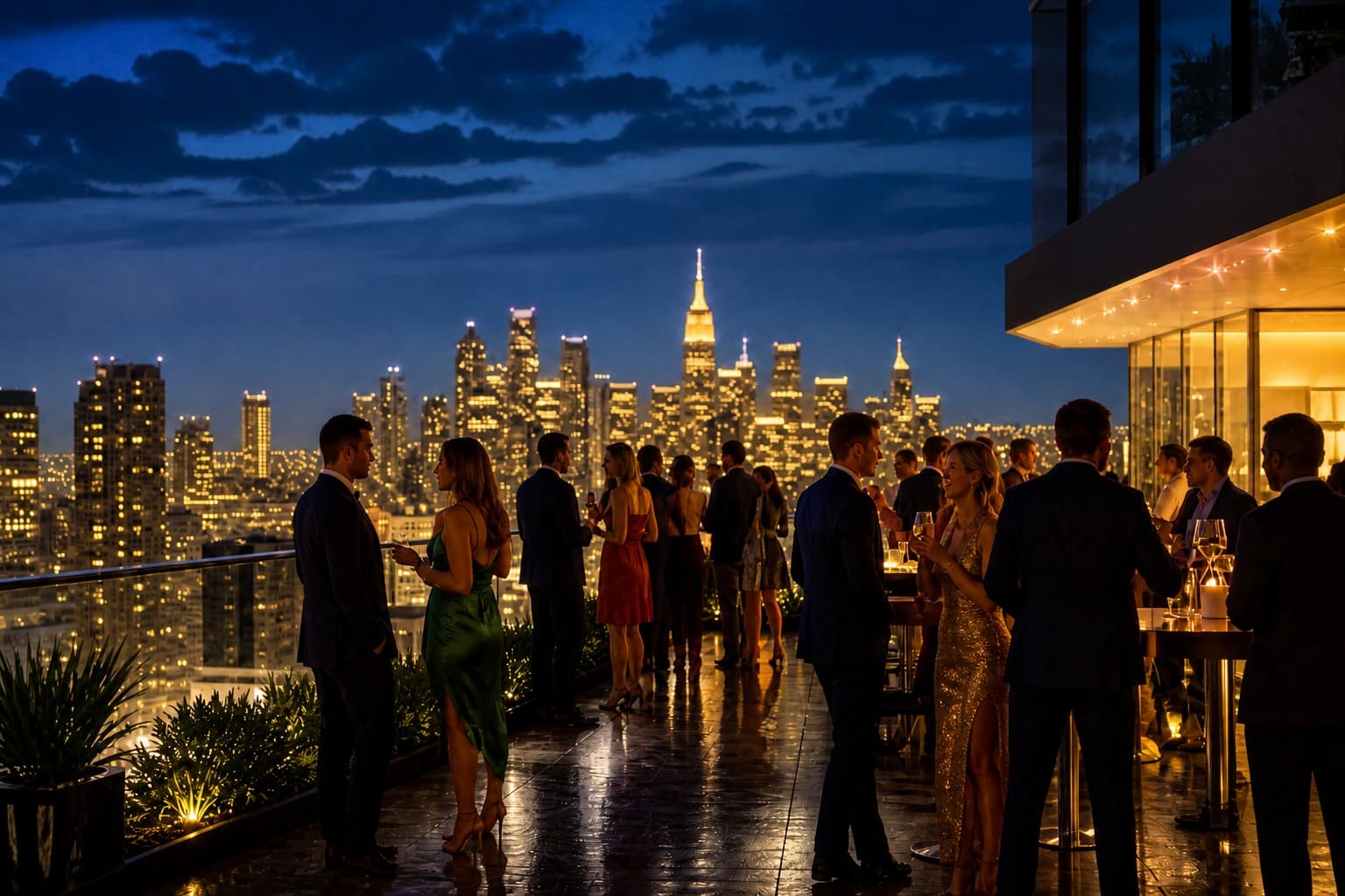 Réception sur rooftop — visuel de synthèse ICS